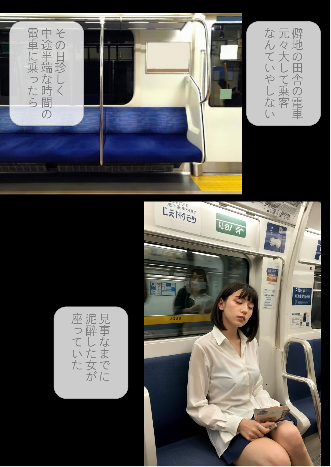 ［ストーリー＋大量画像！］電車で見つけた泥●女 中出し電車痴● サンプル2ページ目