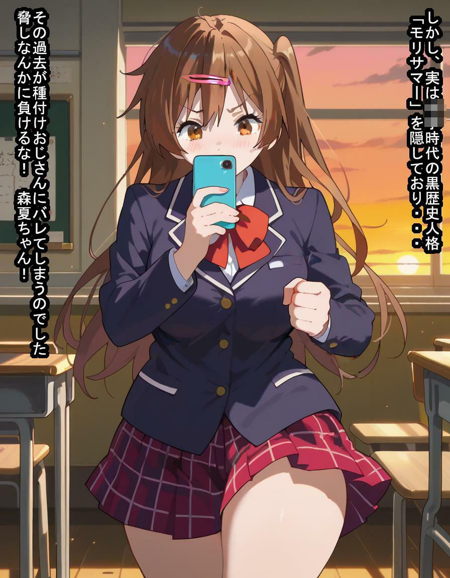 モリサマーちゃんが種付けおじさんにマビノギオン拾われて黒歴史を学校にばら撒かれるか精子を子宮にばら撒かれるか選ぶ話 サンプル4ページ目