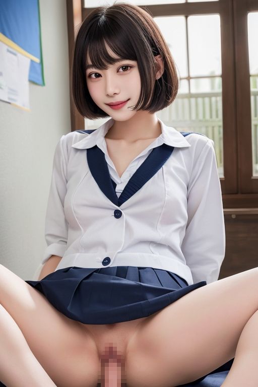 開脚女子校生2 黒髪ボブカット編 サンプル8ページ目