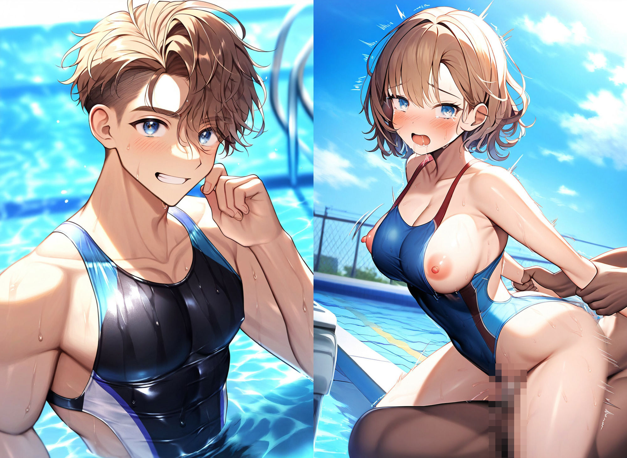性転換（TS）で美女になった学校の男たちをメス堕ちさせて精子をぶっかけ サンプル2ページ目