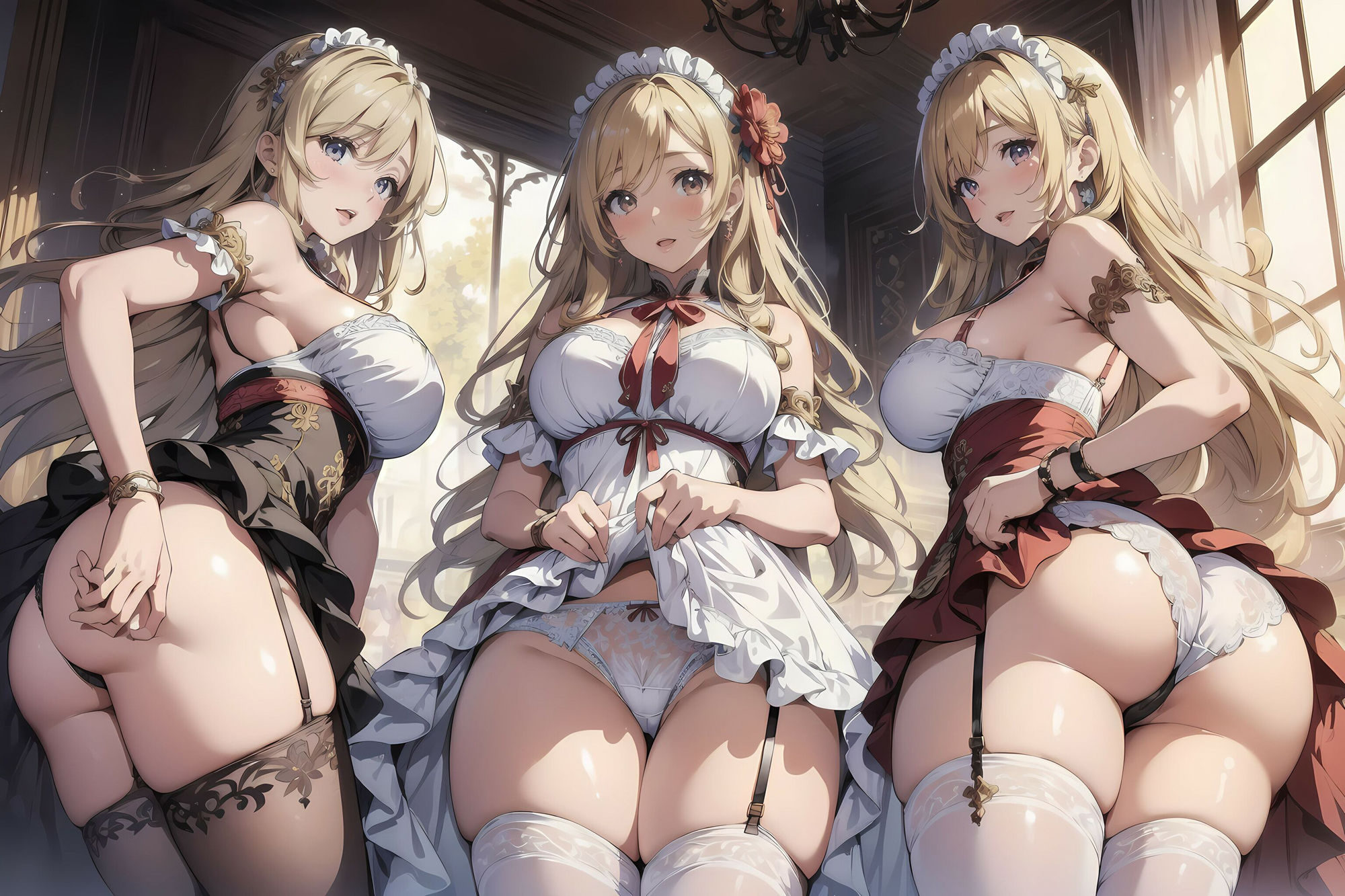 メイド達のモーニング下着チェック サンプル5ページ目