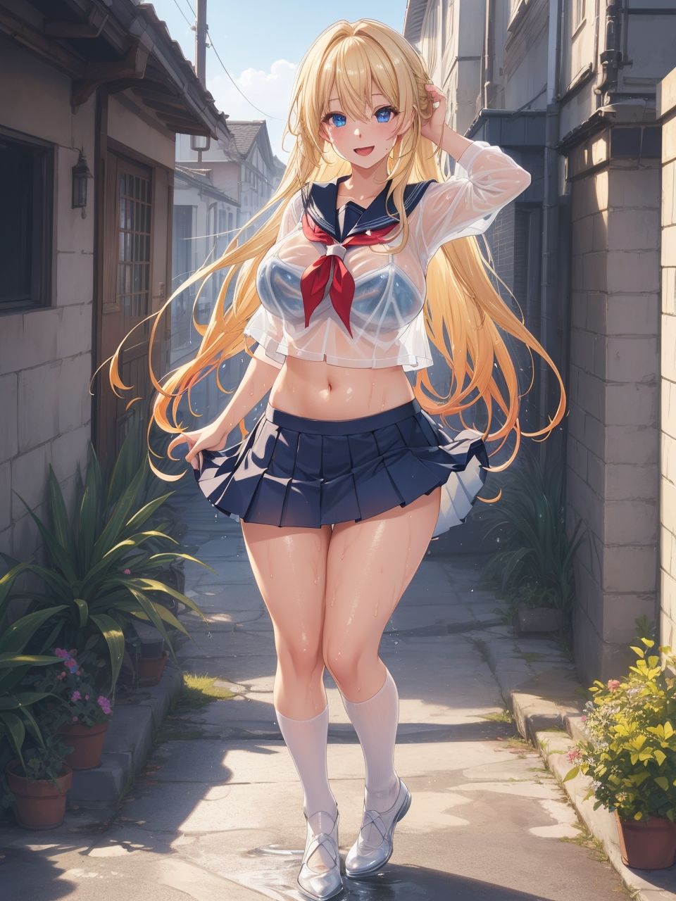 シースルーセーラ服美少女〜AIイラスト集〜 サンプル1ページ目
