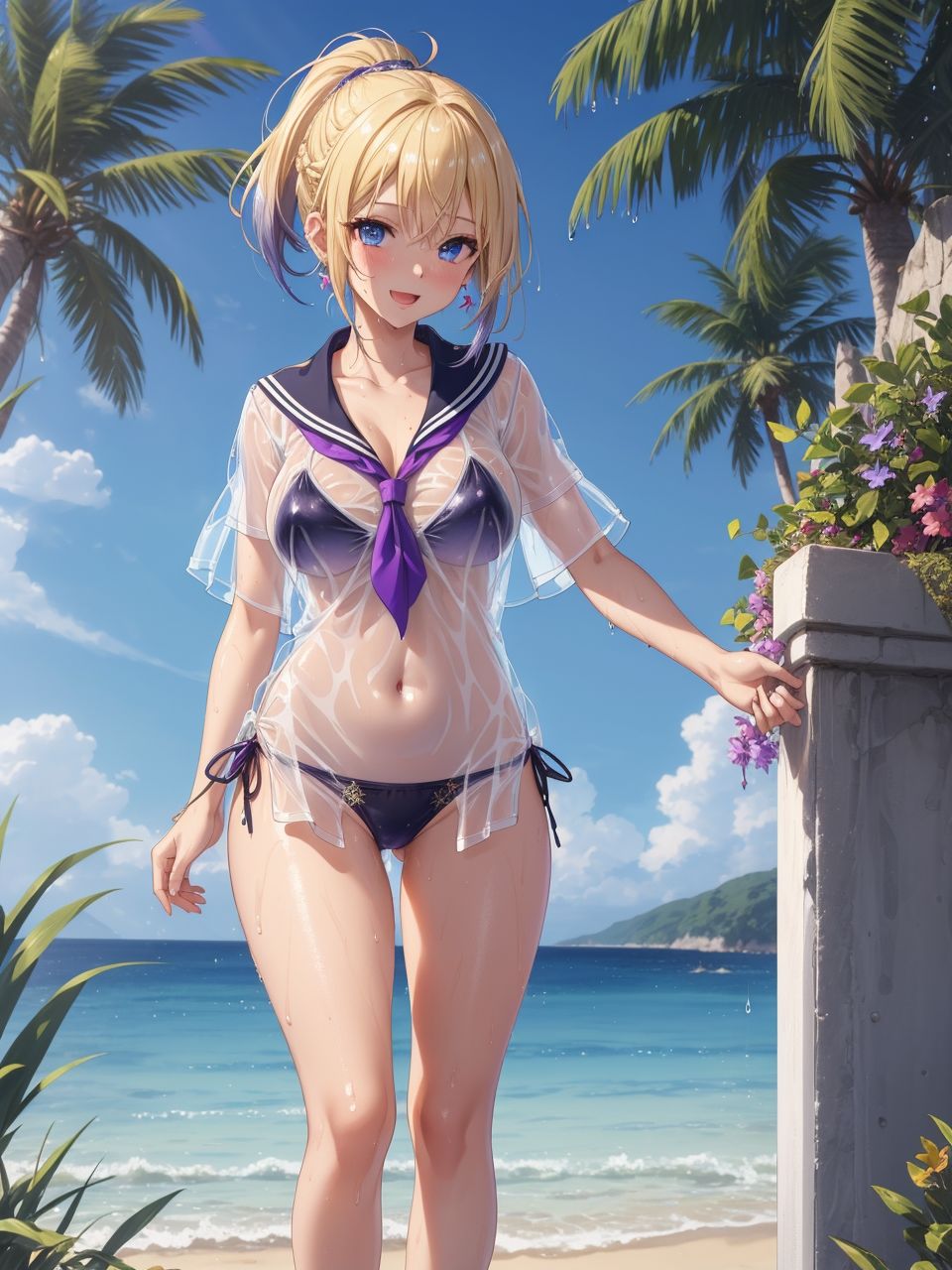 シースルーセーラ服美少女〜AIイラスト集〜 サンプル4ページ目