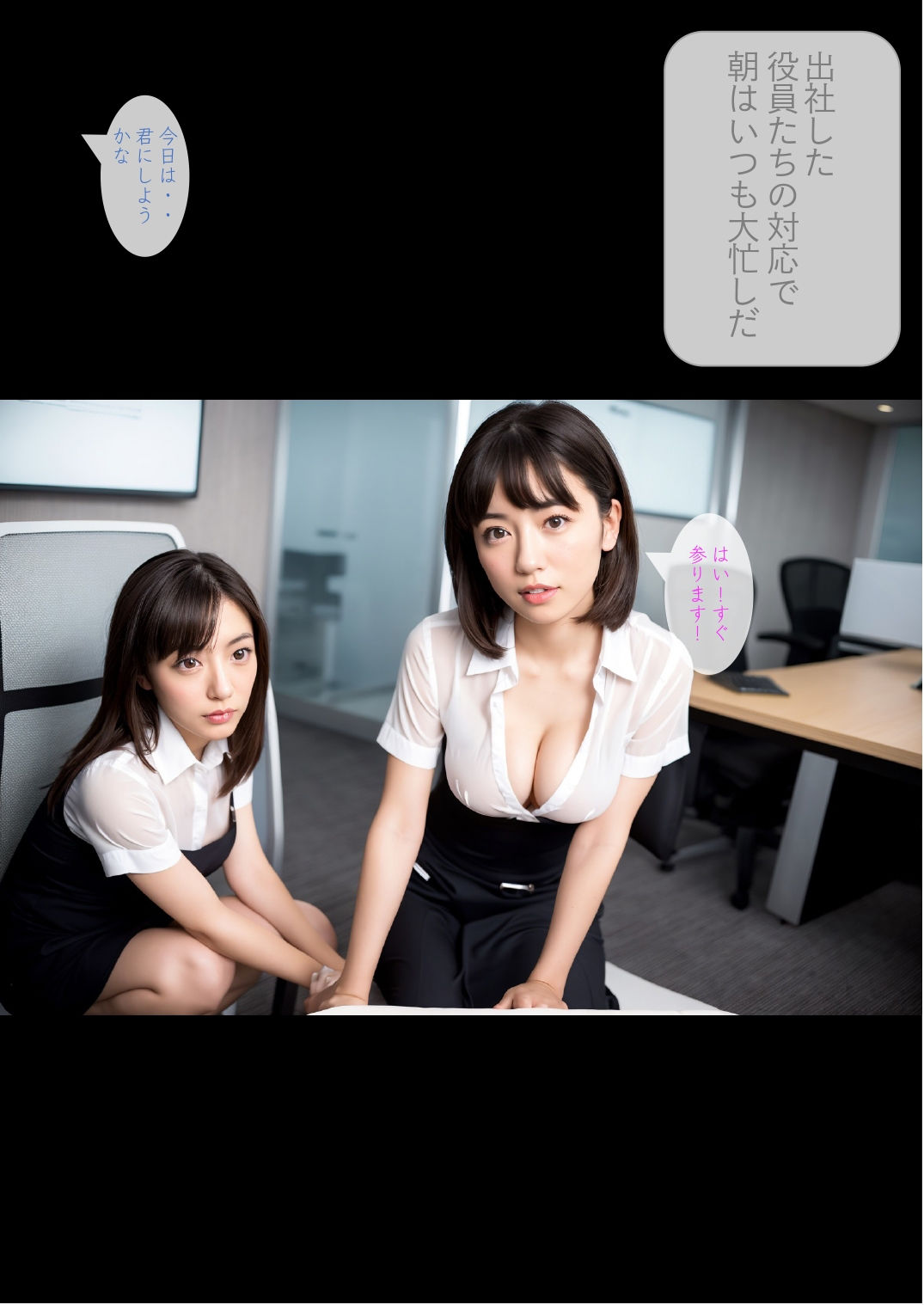 ［ストーリー＋大量画像］美人揃いの秘書課は中出し性処理担当 サンプル4ページ目