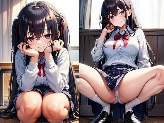大胆なポーズで迫ってくる淫乱女生徒 サンプル1ページ目