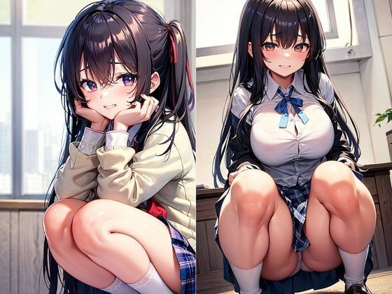 大胆なポーズで迫ってくる淫乱女生徒 サンプル2ページ目