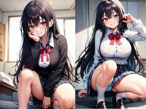 大胆なポーズで迫ってくる淫乱女生徒 サンプル9ページ目