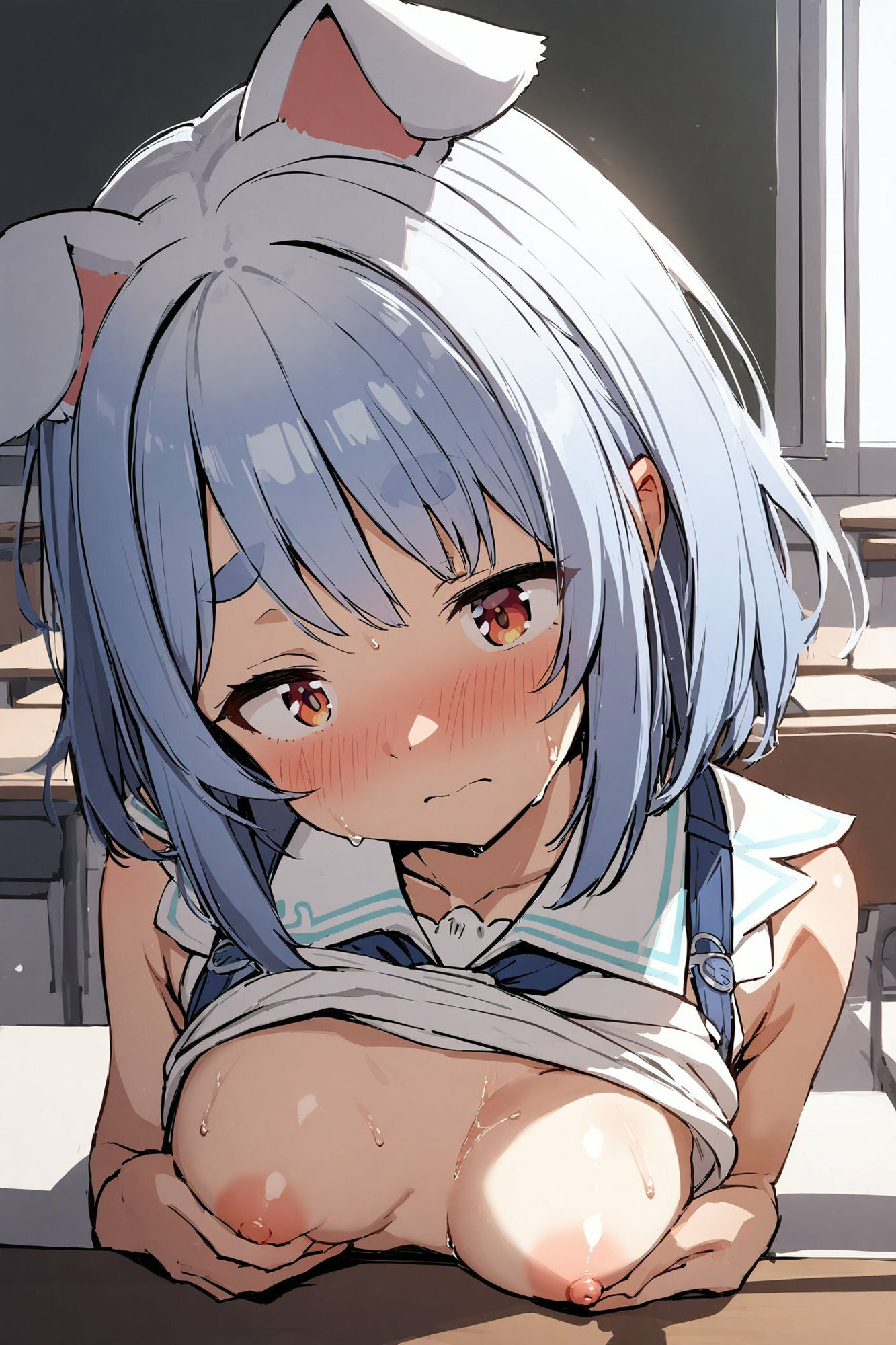 着たままひとりえっち〜兎田ぺこら編〜 サンプル4ページ目