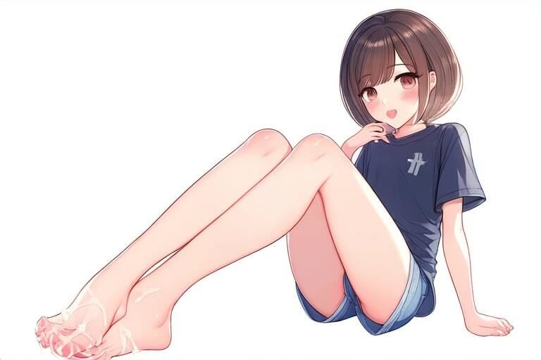 黒髪ショートカットの女の子の足コキ〜気持ちいいこといっぱい〜 サンプル6ページ目