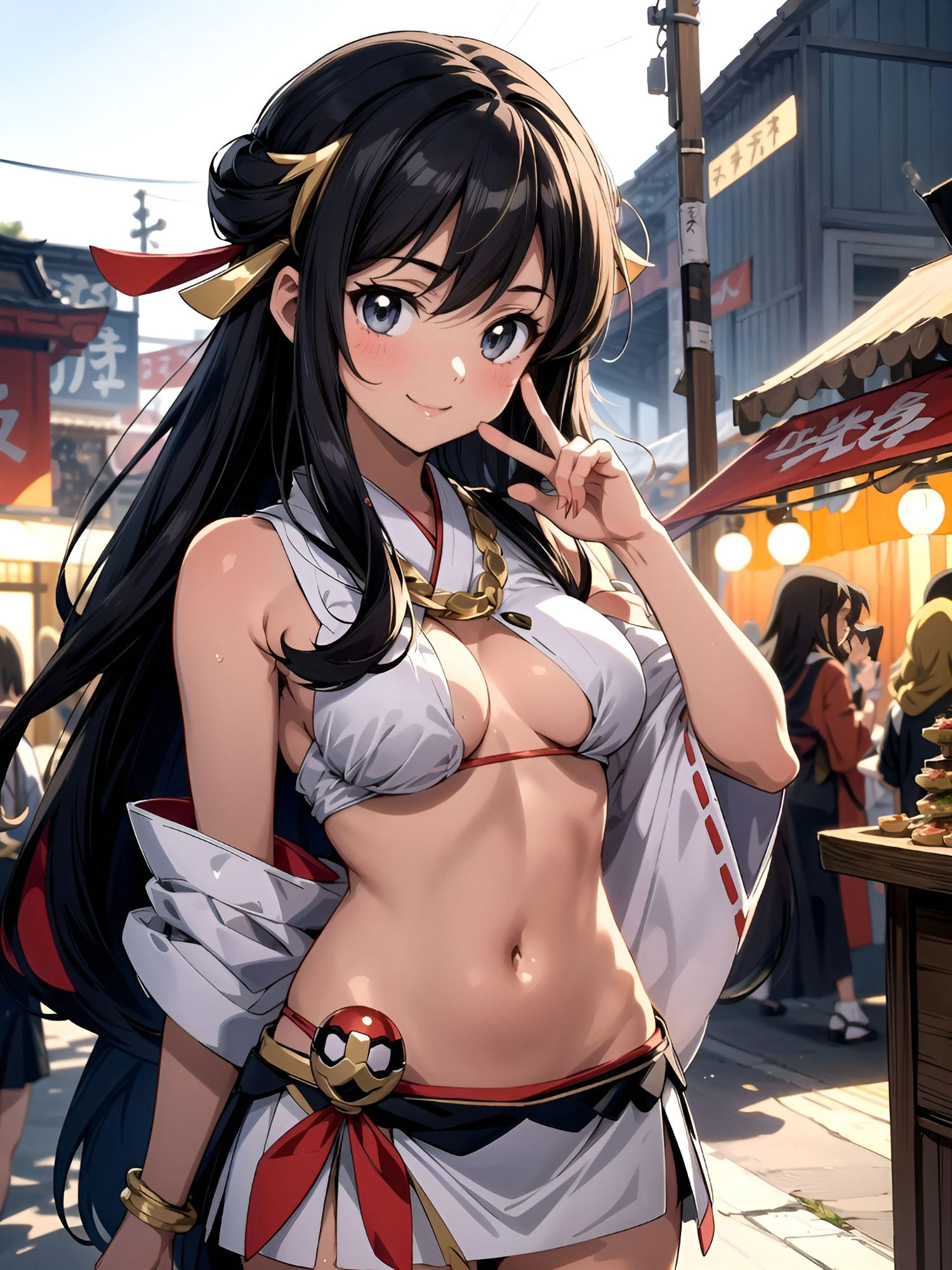 伝統的な祭りという言い訳でエッチな事をさせられる女子たち。 サンプル1ページ目