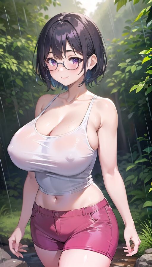 黒髪巨乳美人キャンプ サンプル2ページ目