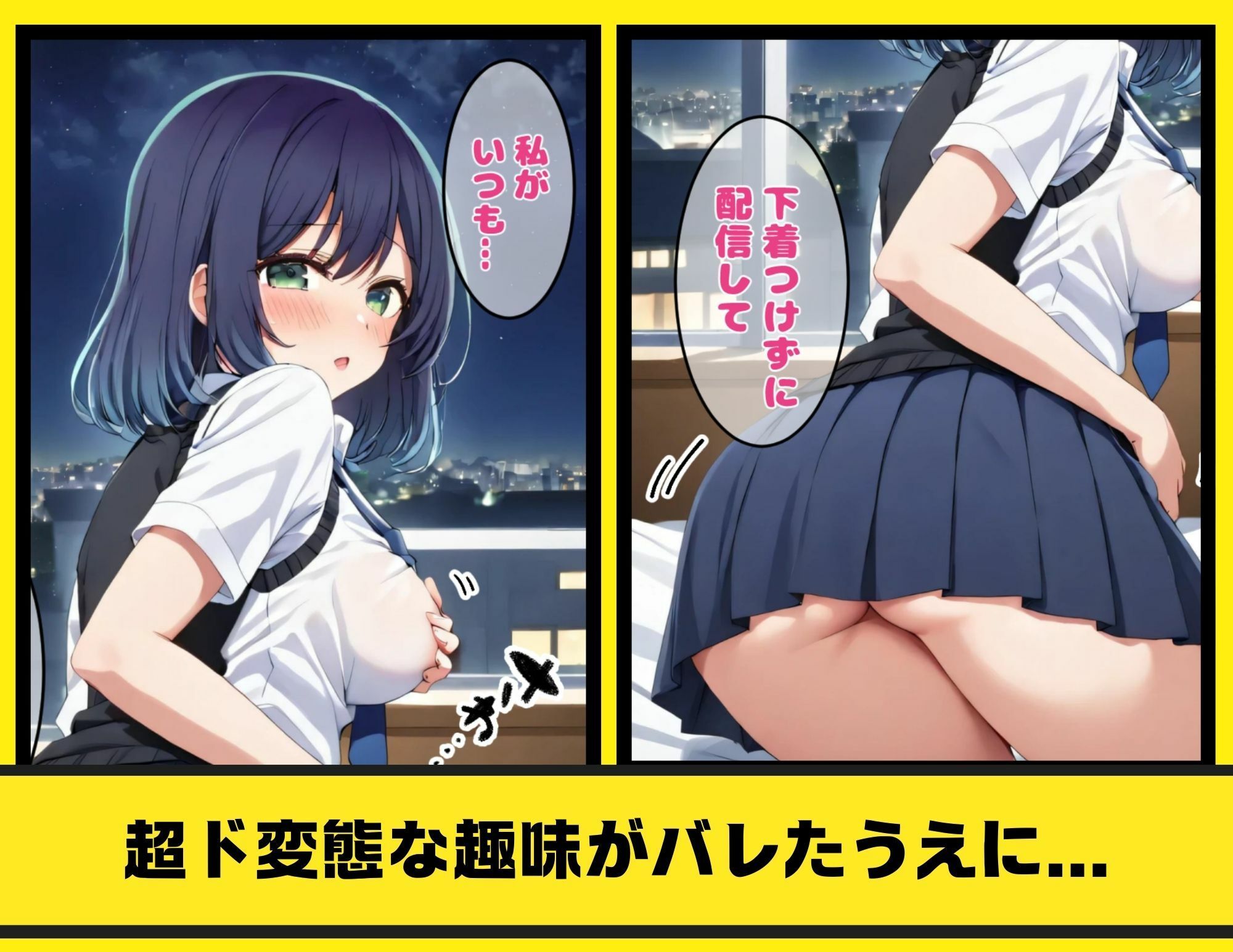 【孕ませタイムズ！】黒川あ◯ねのリアルタイムど変態オナバレ配信事故ストーリー【推◯の子】セリフ付き90P＋α サンプル4ページ目