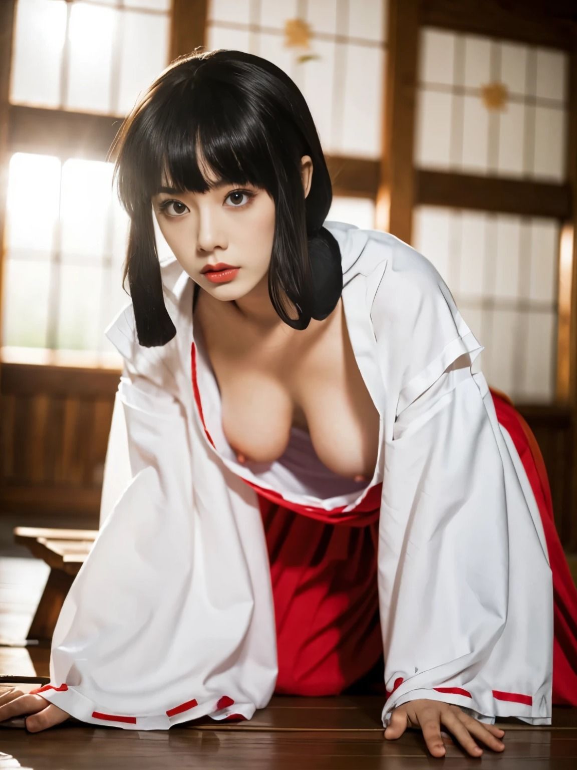 犬〇叉 巫女・〇梗 AI画像集 サンプル6ページ目
