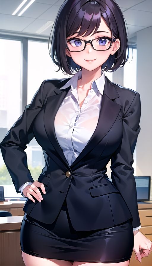 黒髪巨乳美人オフィス サンプル1ページ目