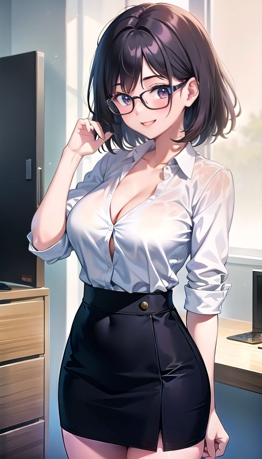 黒髪巨乳美人オフィス サンプル2ページ目