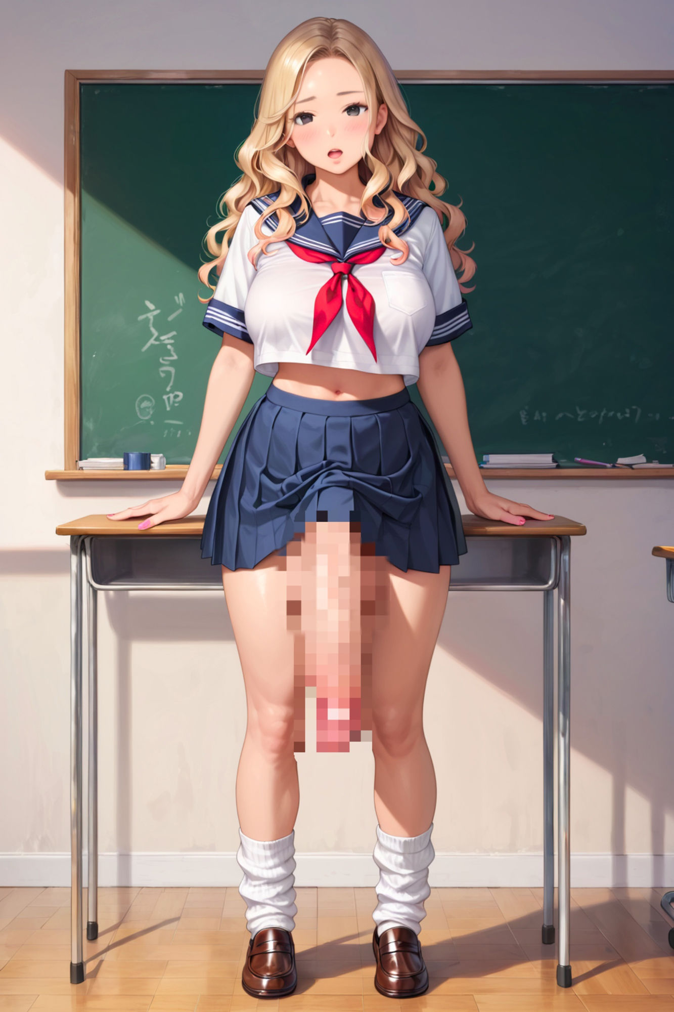 【超絶巨根】金髪爆乳ギャル、実はふたなりだった件 サンプル1ページ目