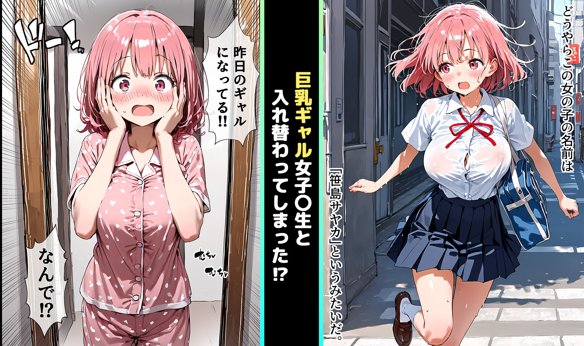 朝起きたら巨乳ギャルになってた！！〜チャラ男と全力メスイキセックス サンプル2ページ目