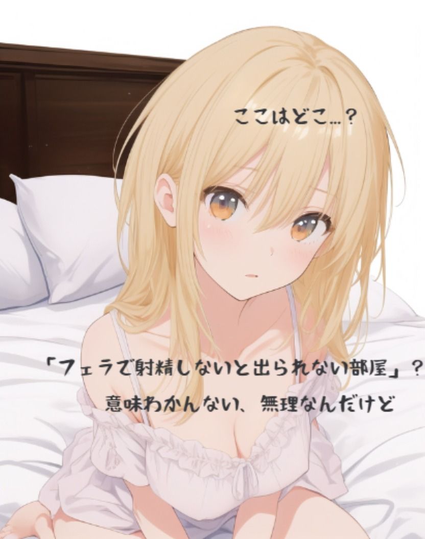 フェラで射精しないと出られない部屋_泣き顔金髪ギャル編 サンプル1ページ目