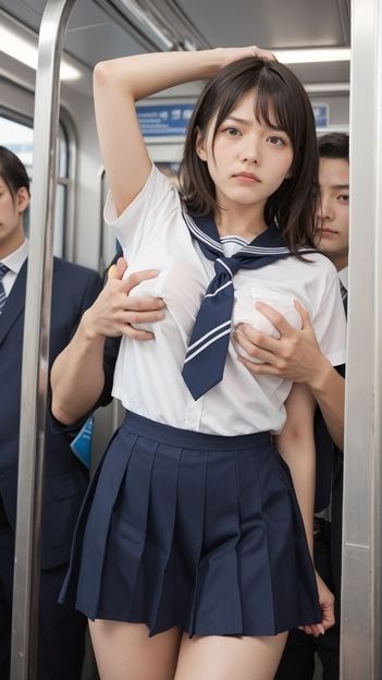 痴●電車〜巨乳JK編〜 サンプル2ページ目