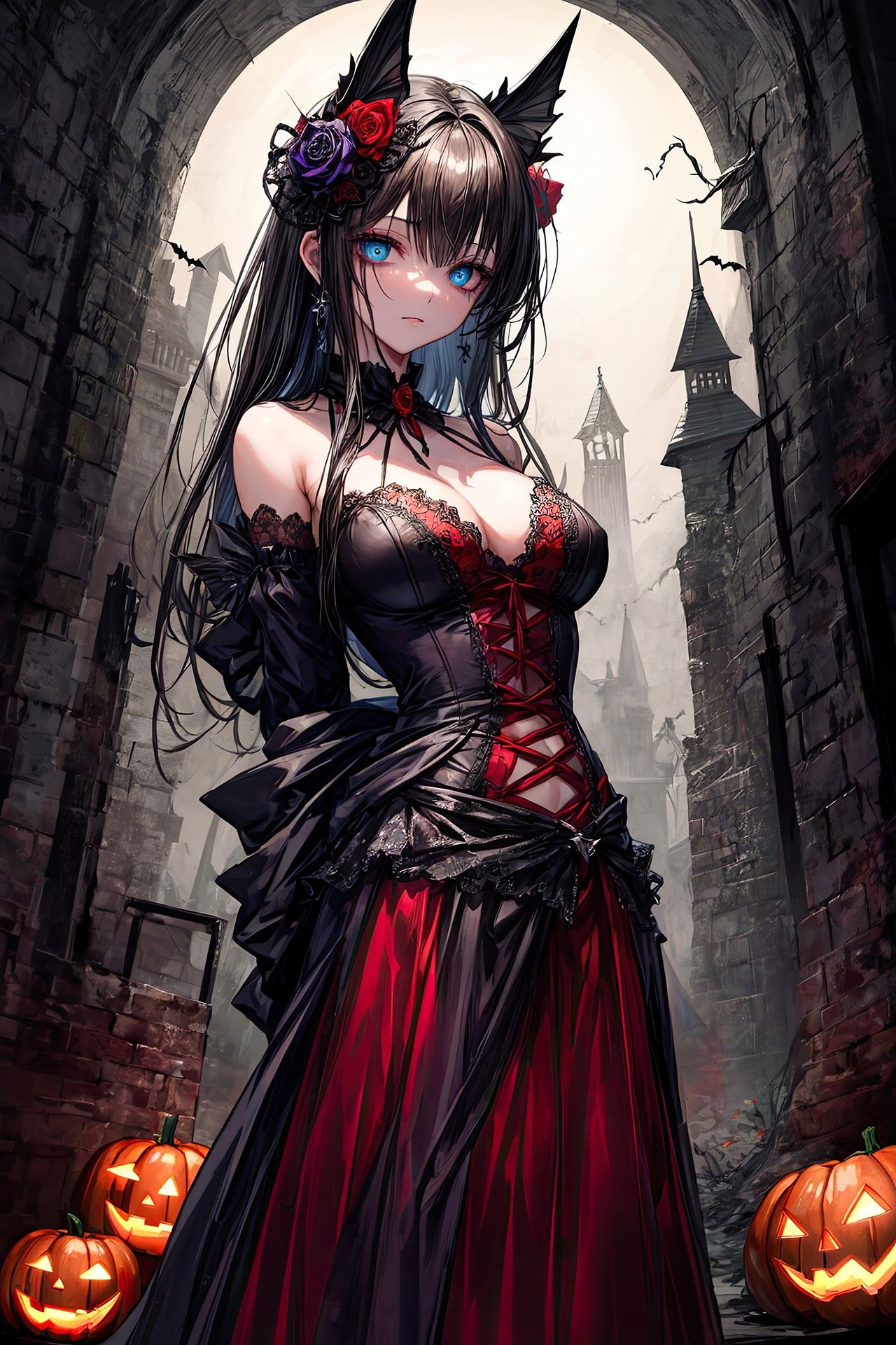 ハロウィンコスの女の子にぶっかけ サンプル1ページ目