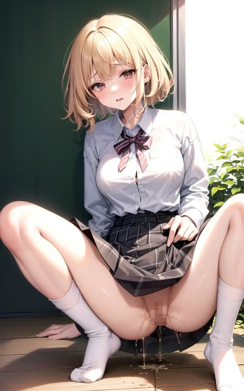 かわいい制服JKが我慢できずにいろんな場所で聖水をぶちまける！ サンプル6ページ目