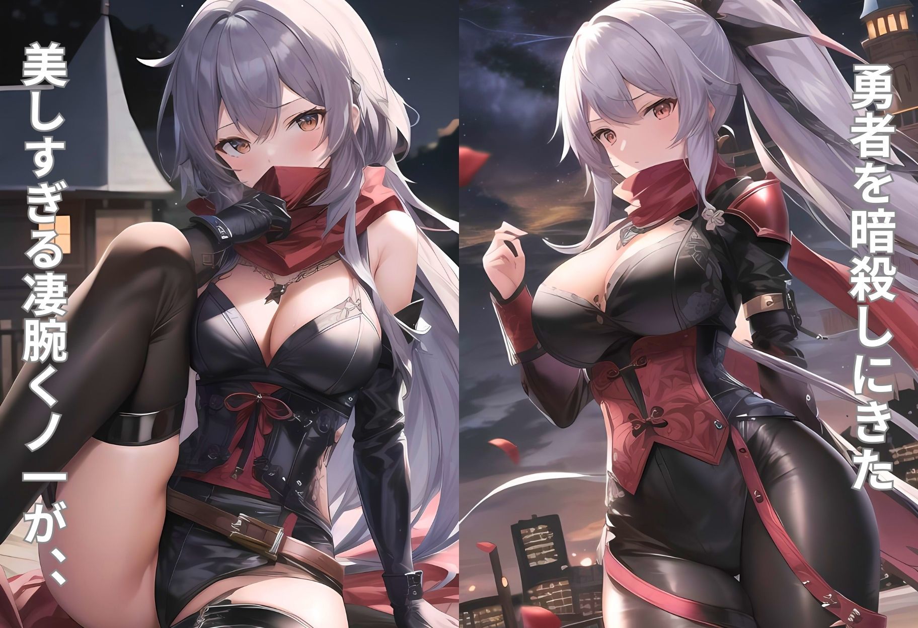 冷酷な凄腕くノ一がチン棒に服従した件〜銀髪どエロ美女編〜 サンプル1ページ目