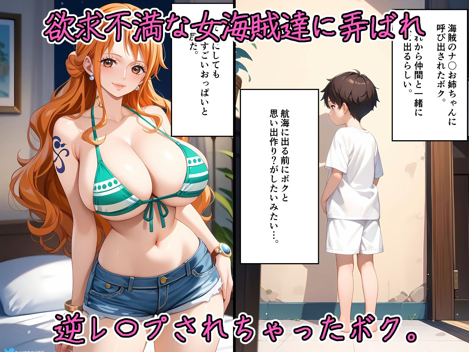 欲求不満な女海賊達に弄ばれ逆レ〇プされちゃったボク。 サンプル1ページ目
