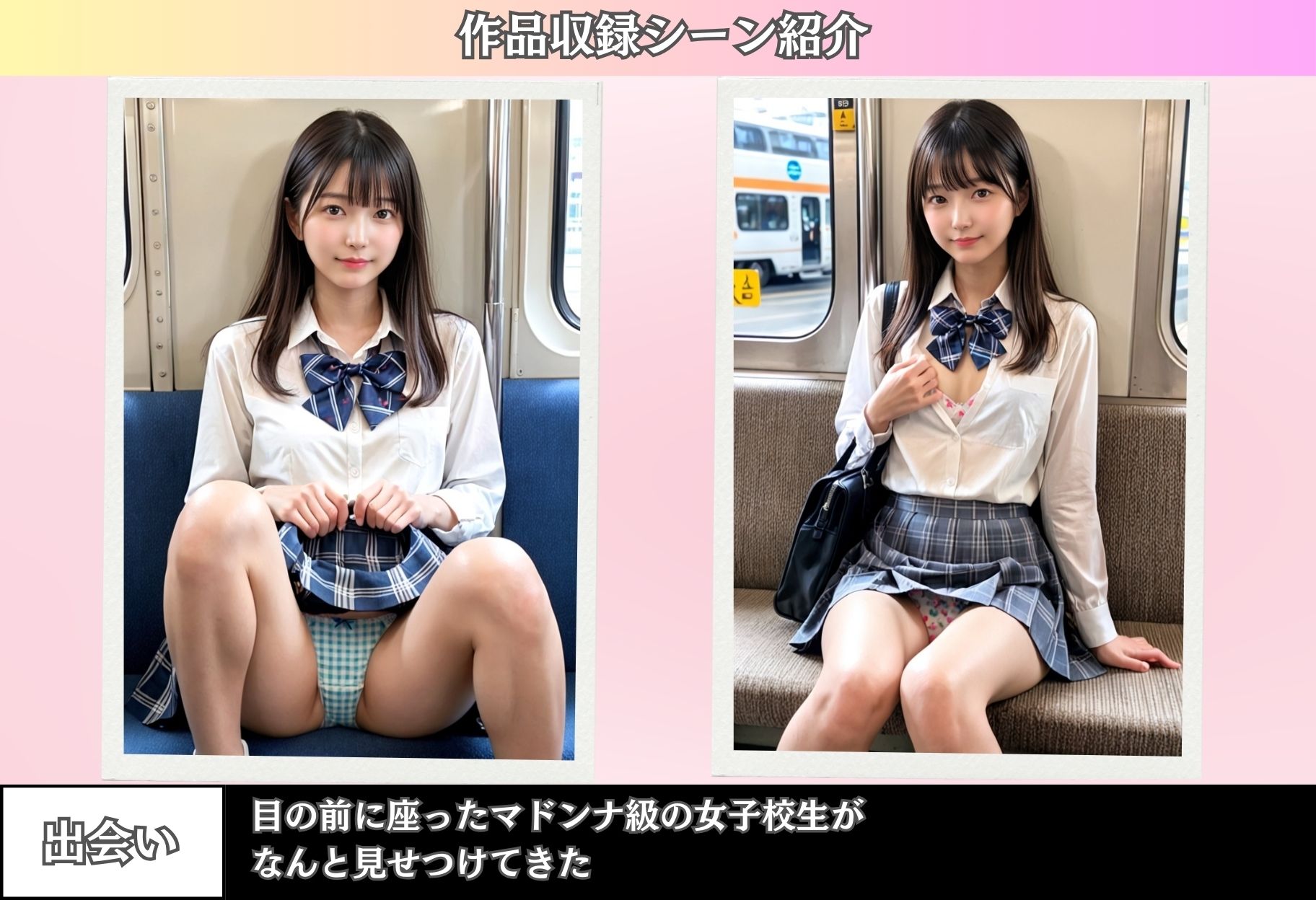 電車通学女子校生見せつけ サンプル3ページ目