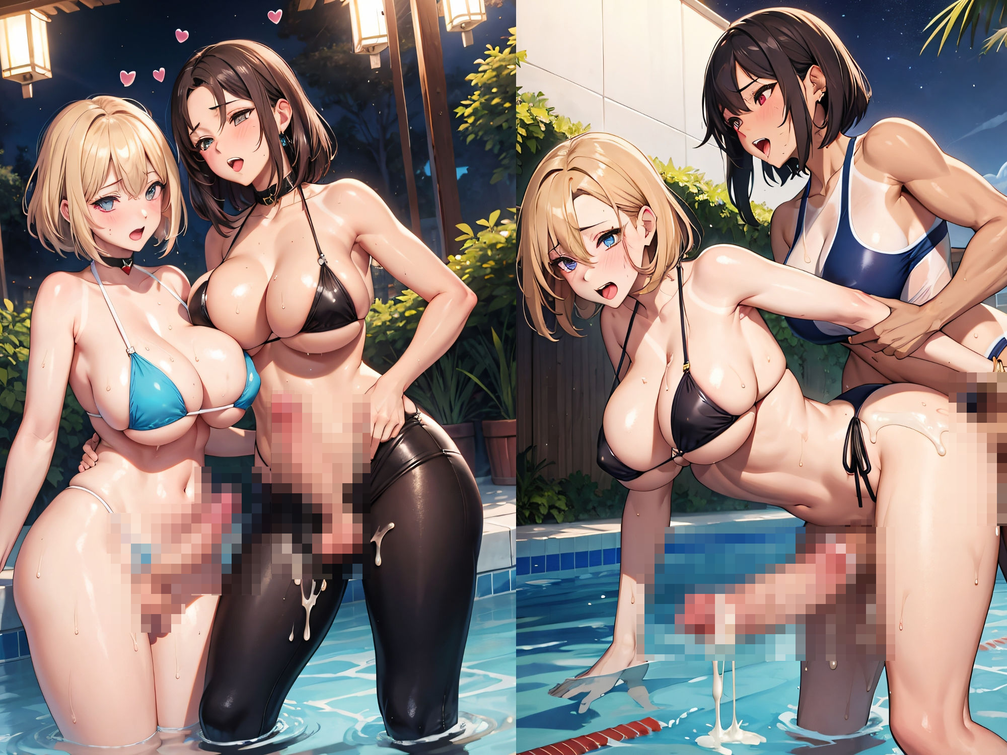 ふた百合っくす2（プール編） サンプル9ページ目