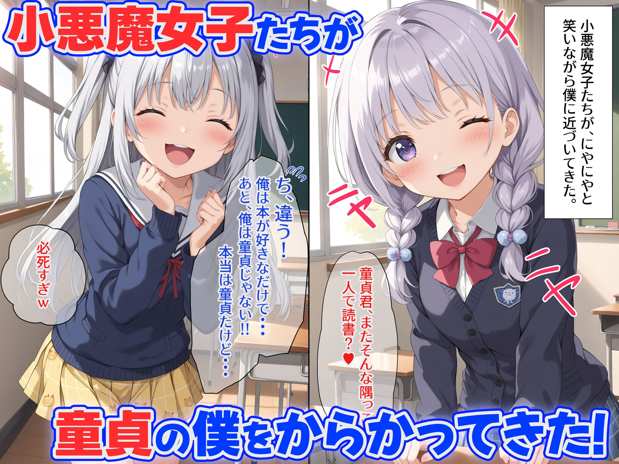 小悪魔女子たちが僕の童貞ちんぽにイタズラしてきますっ！！ サンプル1ページ目