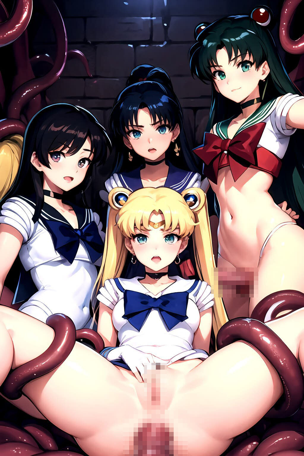美少女戦士セーラーム○ンたちの敗北・イカされ完堕ちまくる「触手地獄」 サンプル8ページ目
