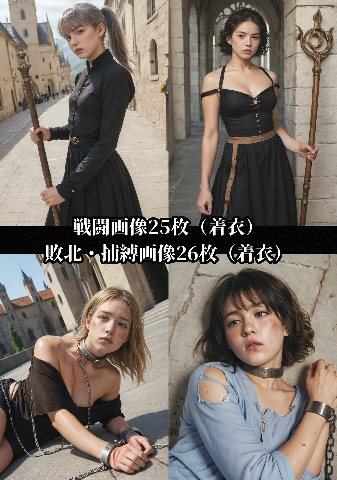 ヒロイン拘束・拷問電脳画集 The Captive Dolls 2 〜黒衣の魔女 収容記録〜 サンプル1ページ目