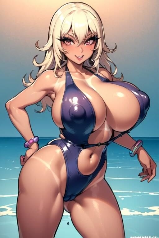 AIグラビアCG集 爆乳ギャル水着 サンプル1ページ目