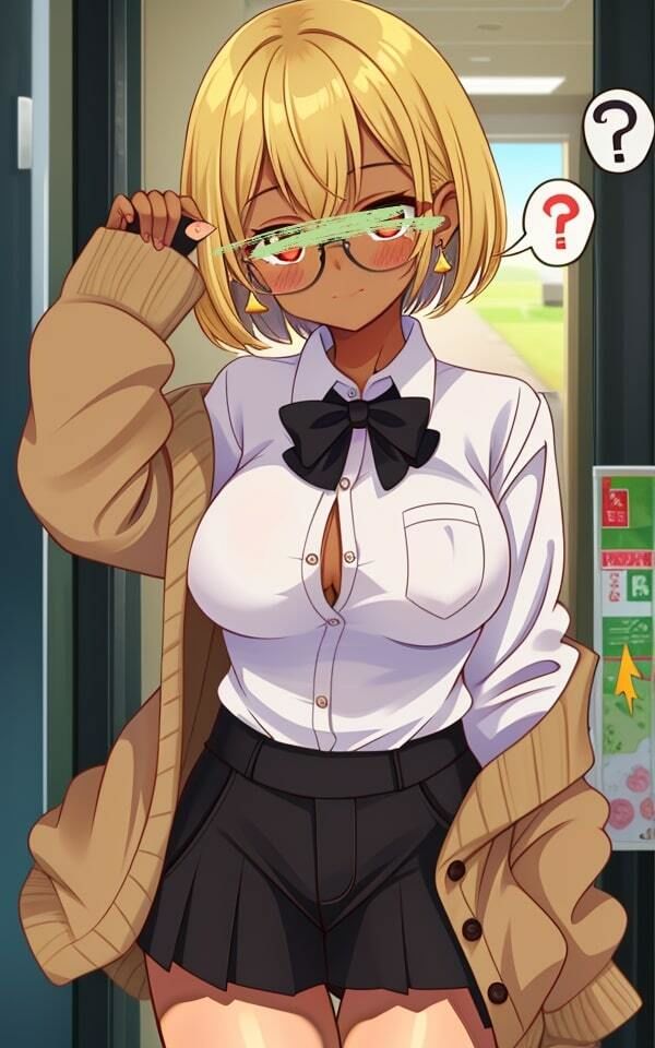 いつも通りかかる可愛い黒ぎゃるのおっぱいを無理やり透視してみた（ 一一） サンプル1ページ目