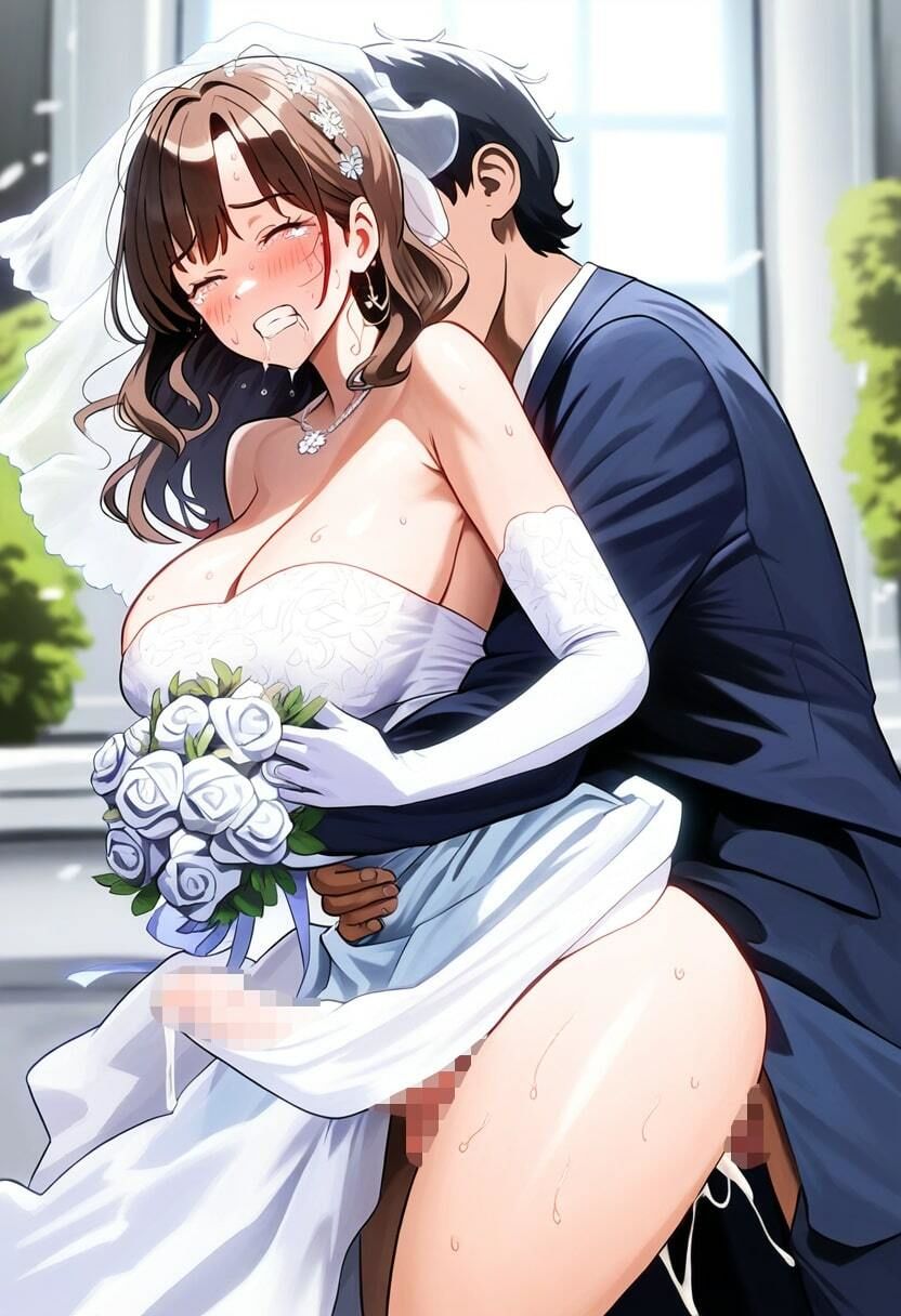 巨乳の男の娘はウエディングドレス姿で寝取られ！結婚式で泣き顔絶頂 サンプル3ページ目