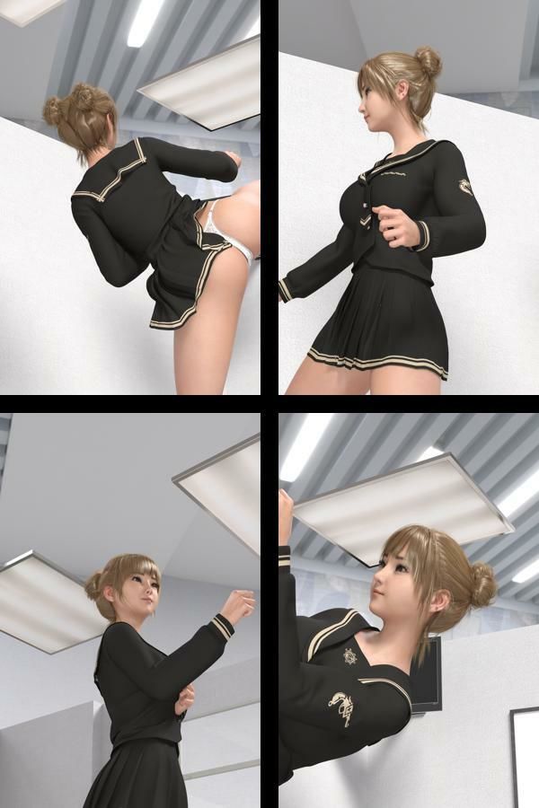 『理想の彼女を3DCGで作ります』から生まれたバーチャルアイドル「一ノ瀬廻里（いちのせめぐり）」のグラドル撮影風写真集＆ハイキックパンチラ動画同梱:StudentFighter_01 サンプル1ページ目