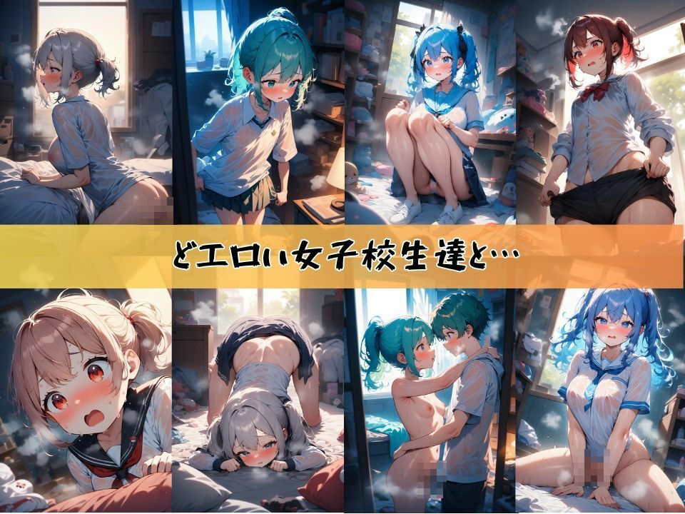 どエロい女子校生達と汗だくセックスする話＃2 サンプル1ページ目
