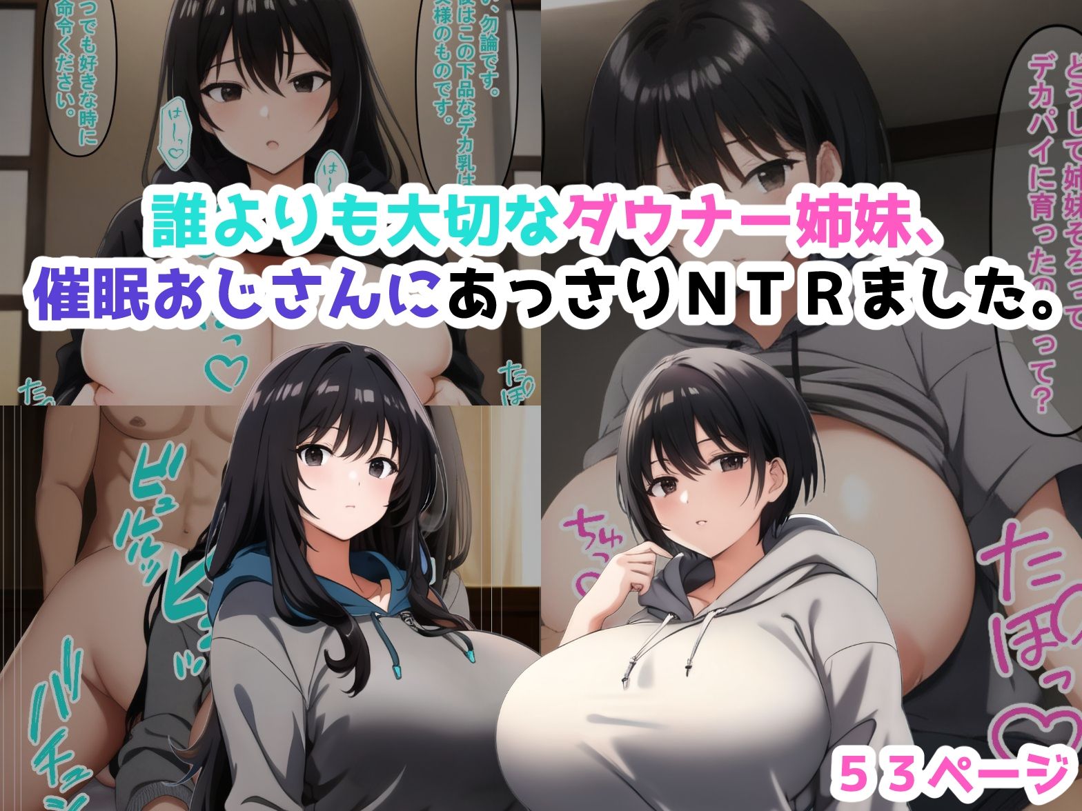 誰よりも大切なダウナー姉妹、催●おじさんにあっさりNTRました。 サンプル4ページ目
