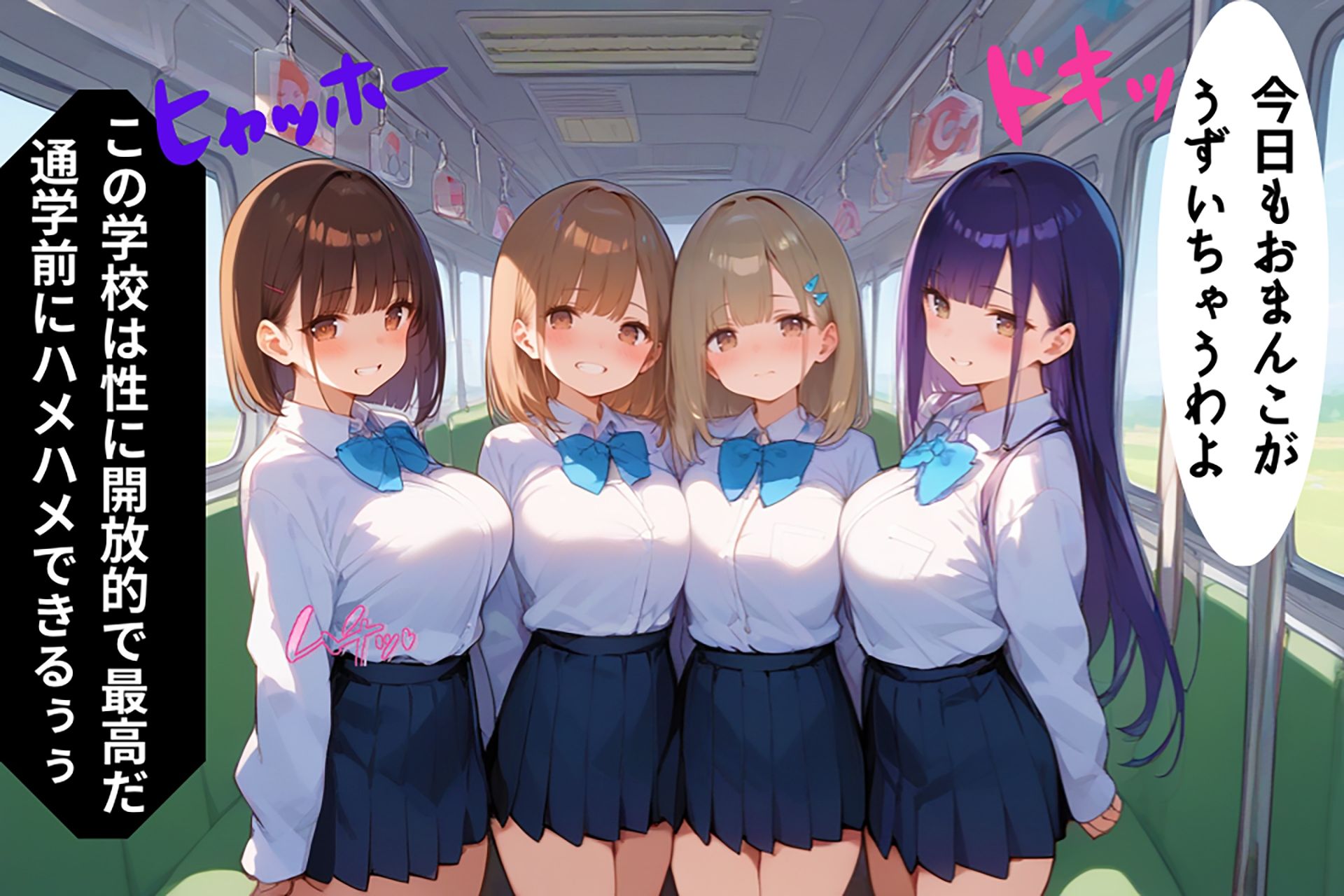 通学電車で欲望解放！クラスメイトと密着するエッチな朝の時間【セリフ/擬音付き】 サンプル5ページ目