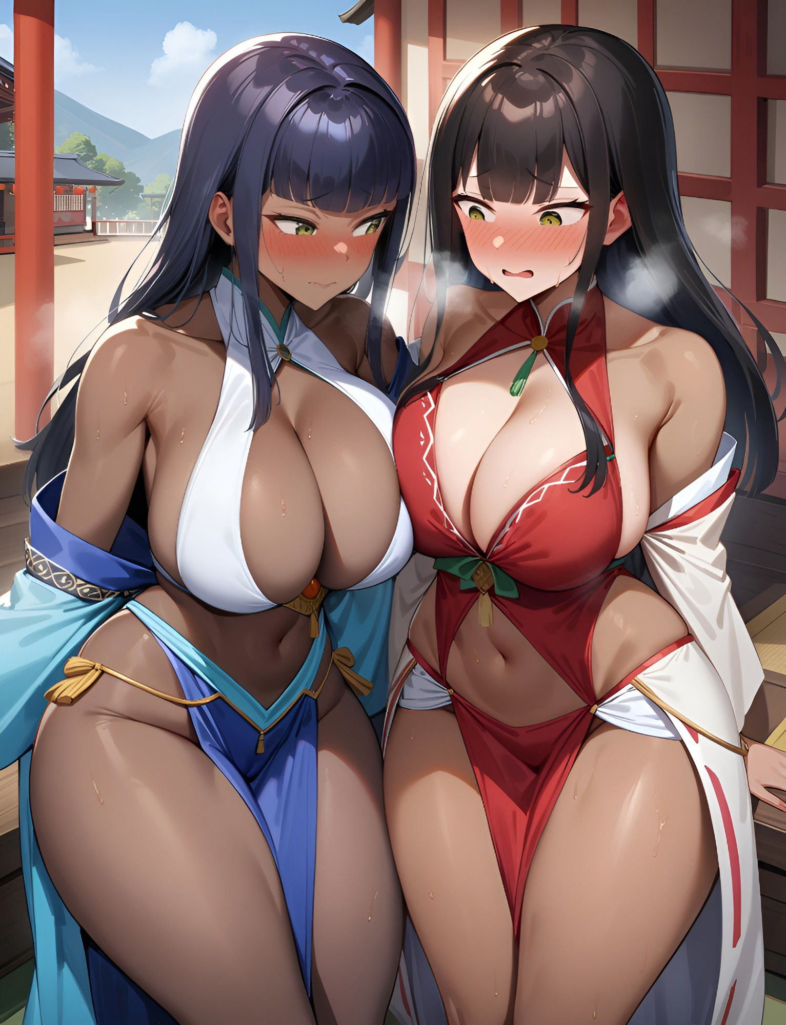 伝統的な祭りという言い訳でエッチな事をさせられる女子達（乳合わせ強化バージョン！） サンプル4ページ目