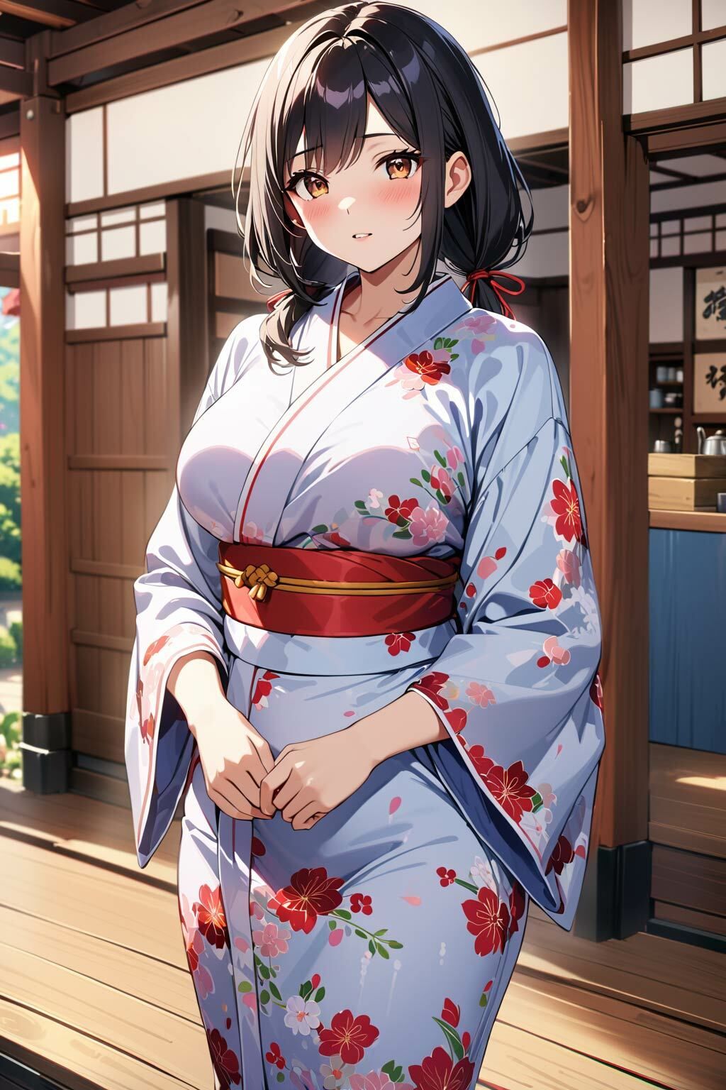 ぽっちゃり彼女と温泉旅館でしっぽりエッチ サンプル1ページ目