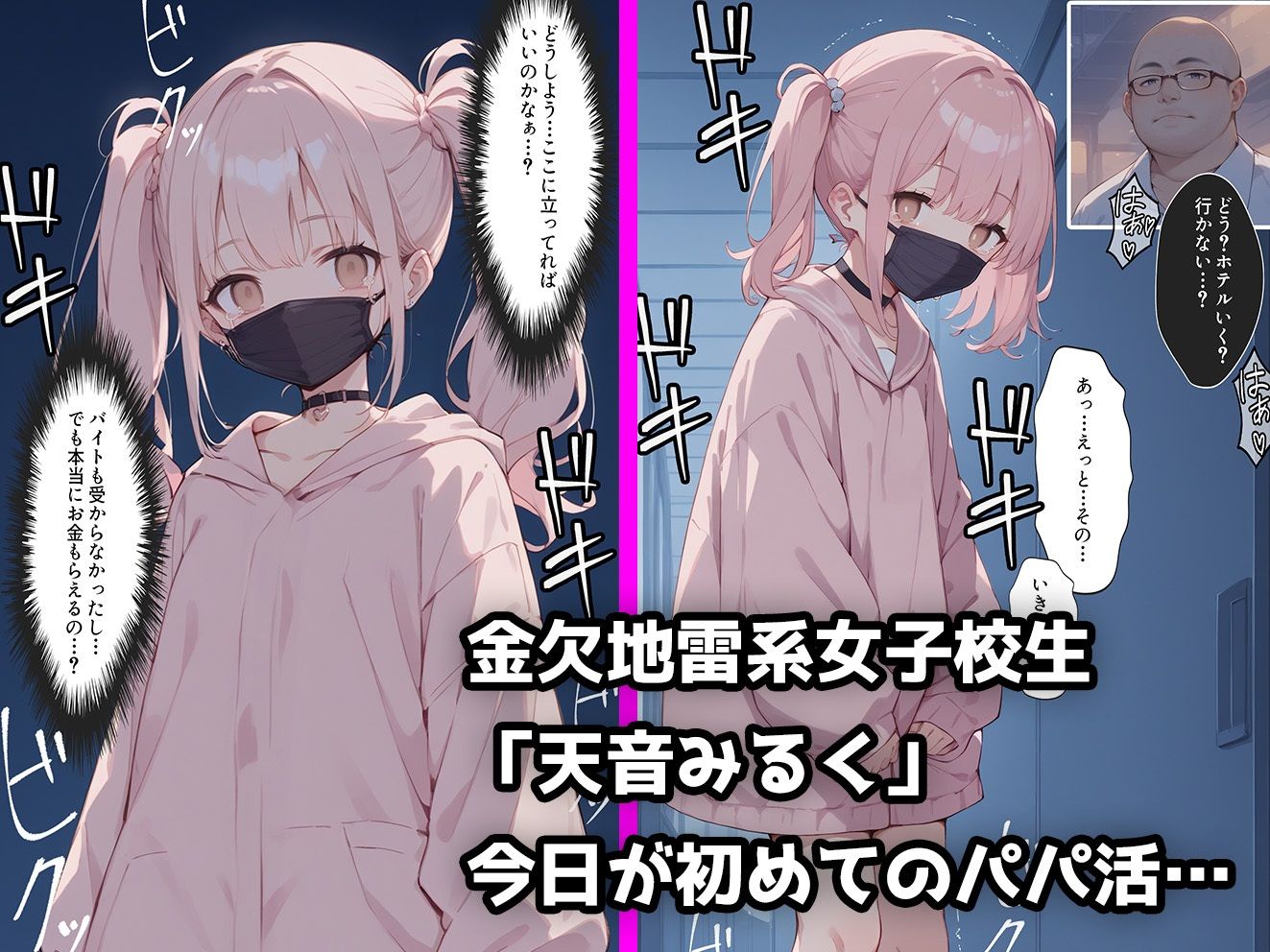 初めてのパパ活で地獄を見た地雷ちゃんの話【セリフ付き】 サンプル1ページ目