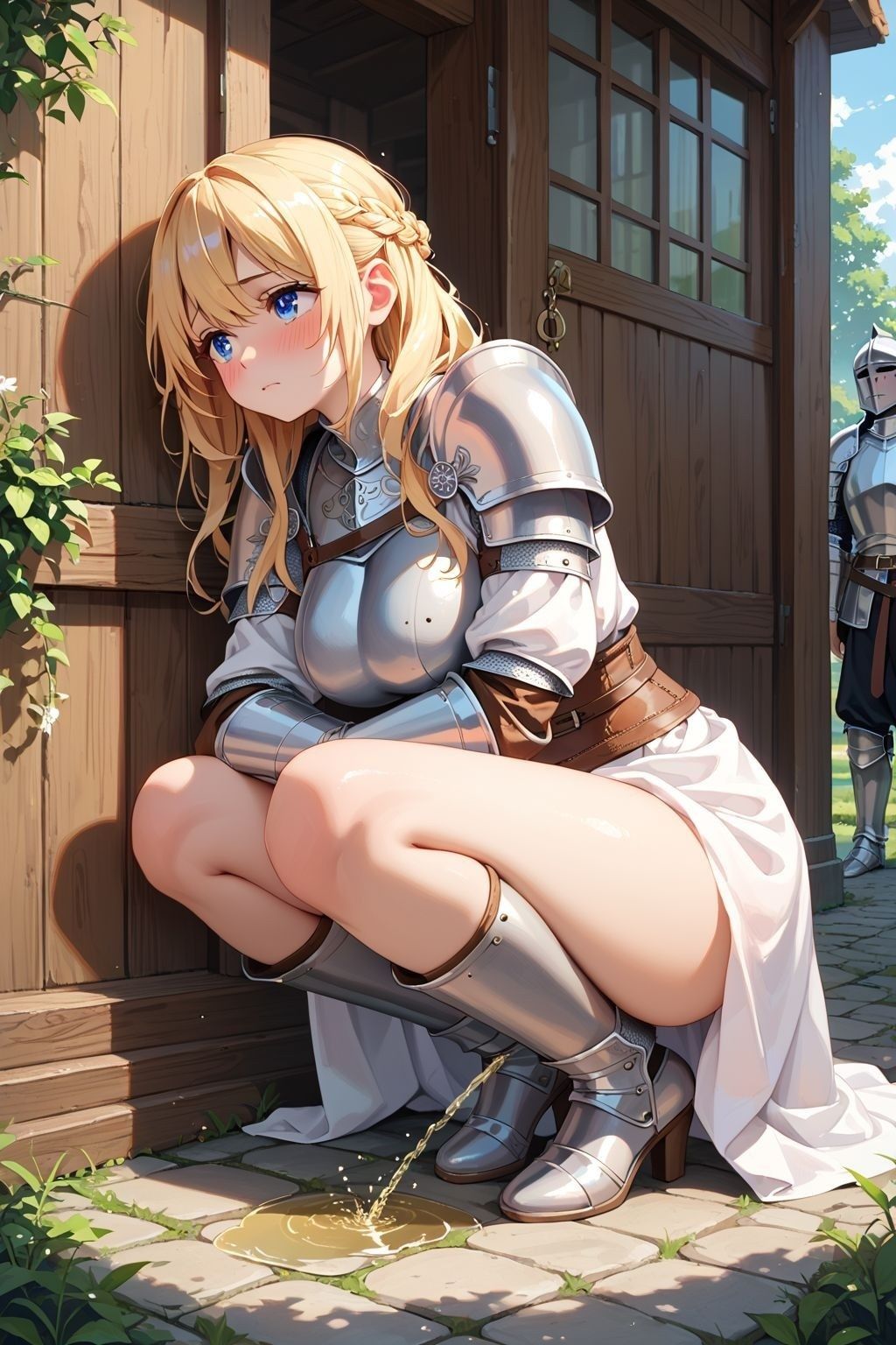 女騎士野外放尿 サンプル3ページ目