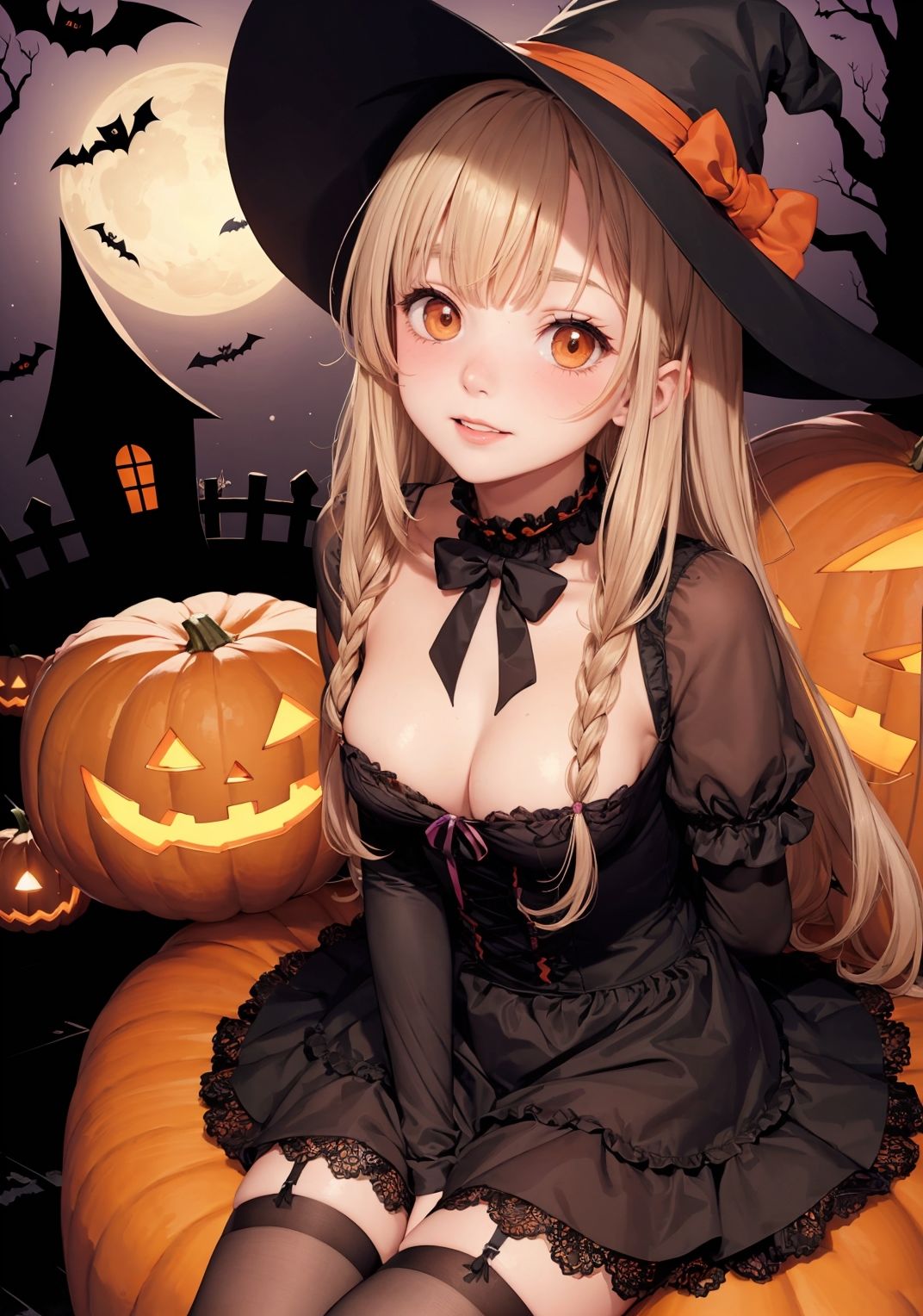 【ハロウィン美少女AIイラスト集】AI HALLOWEEN MODE【PNG97枚/PDF付】 サンプル1ページ目