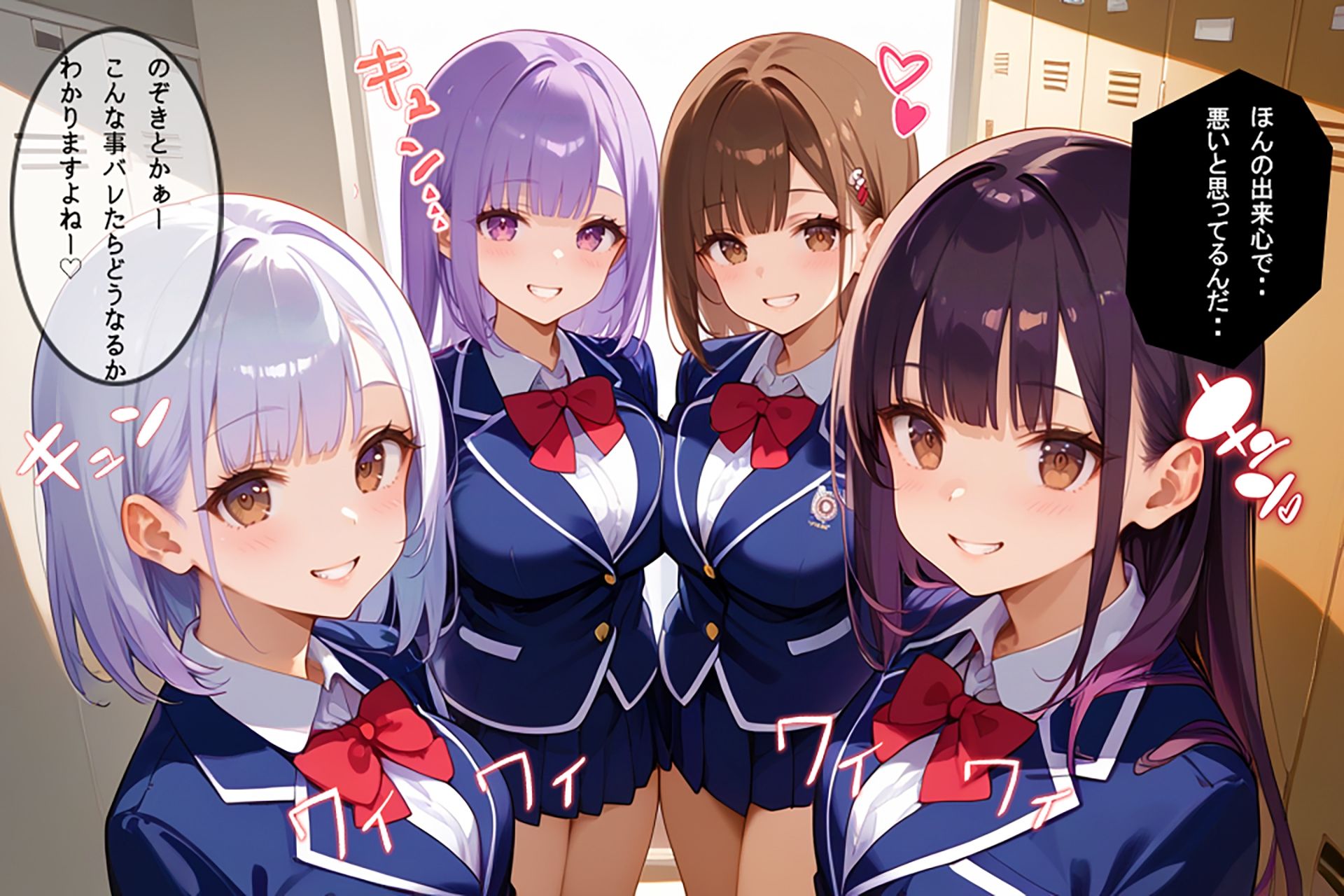 ふざけて女子更衣室に入ったら、挑発されて止まらなくなった件【セリフ/擬音付き】 サンプル5ページ目