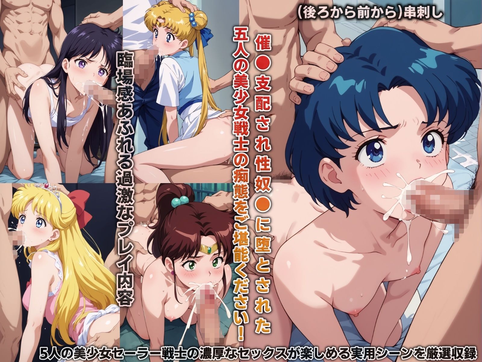 性奴○に堕ちた美少女セーラー戦士…5人の美少女戦士が催●支配され多様な体位で犯●れ続け快楽堕ち サンプル2ページ目