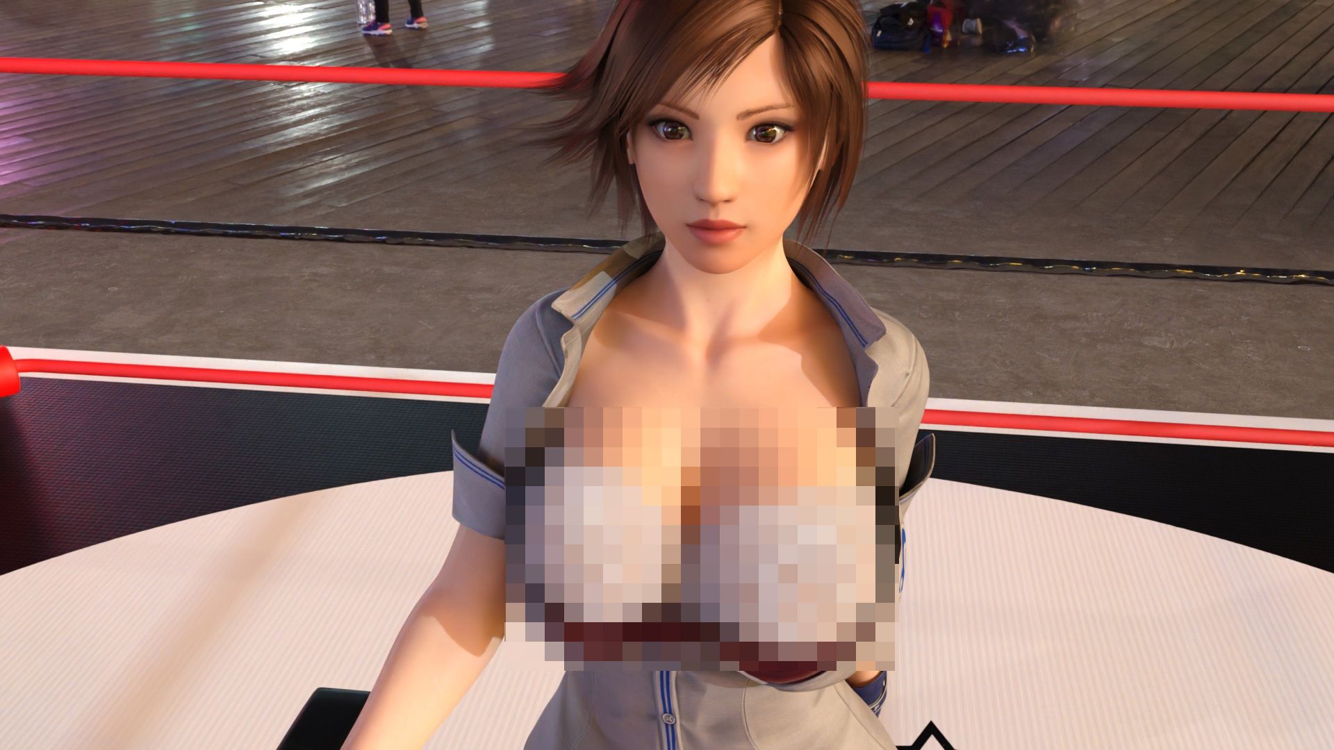 どこかで見たような関西弁格闘女性の乳揺れ動画（肩紐なしの純白Gカップ・ブラに包まれたおっぱい） サンプル4ページ目