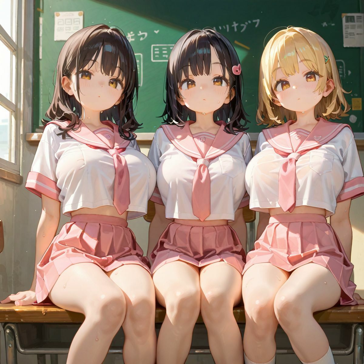 むちむち爆乳制服ギャルと教室で濃厚セッ〇ス！01 サンプル4ページ目