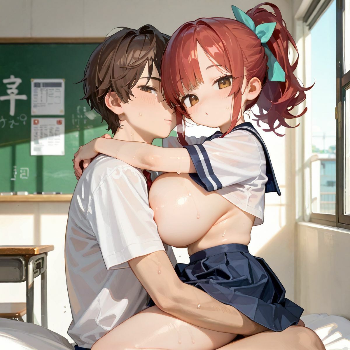 むちむち爆乳制服ギャルと教室で濃厚セッ〇ス！01 サンプル7ページ目