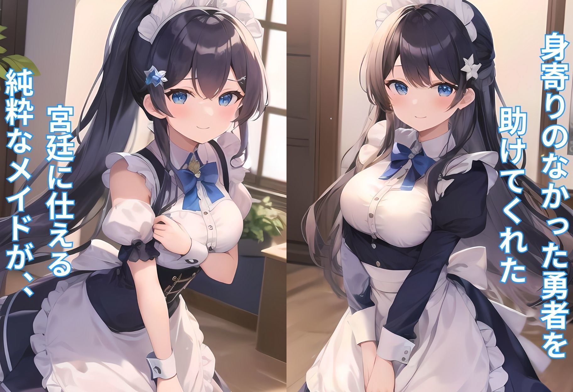 宮廷に仕えるメイドがチン棒に服従した件〜真面目な黒髪美少女編〜 サンプル2ページ目